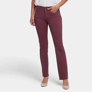 NYDJ Marilyn Straight Jeans — Deep Maroon — Size 16